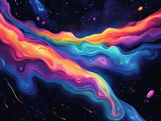 Abstract Colorful Galaxy Art