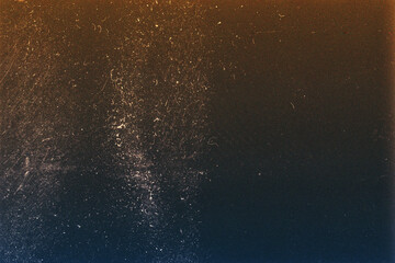 Blank grained film strip texture background with heavy grain, dust and light leak