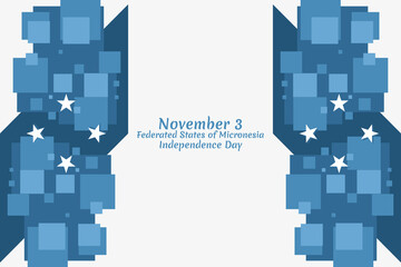 November 3, Independence Day of Federated States of Micronesia vector illustration. Suitable for greeting card, poster and banner.
