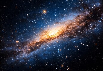 Obraz premium Cosmic Splendor: A Galaxy's Embrace