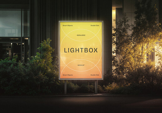 Lightbox At Night Mockup