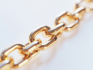 Fototapeta premium Close-up of a chain on a white surface