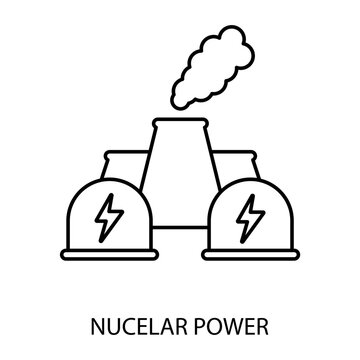 nucelar power concept line icon. Simple element illustration. nucelar power concept outline symbol design.