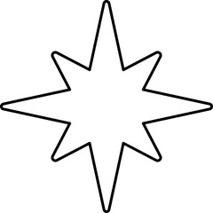 Fototapeta premium Burst Star outline Icon vector. Sparkle Staroutline Icon. starburst symbol. star icon svg.