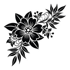 vector flower design corner shape the floral simple