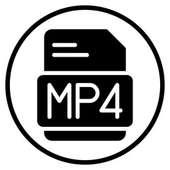 mp4 glyph icon