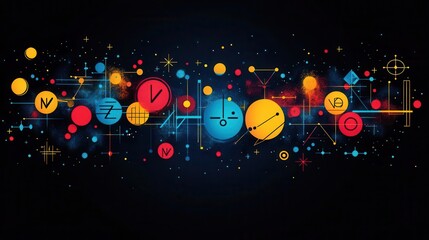 stylized glyph icon depicting mathematical symbols and formulas, creatively arranged to represent the beauty and complexity of mathematics in a visually appealing design