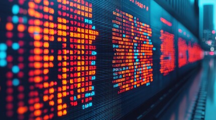 Obraz premium Global Stock Market Analysis Display on Vibrant Screen