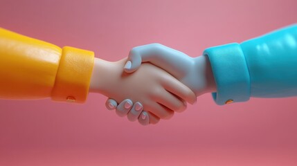 3D Render of a Handshake: Partnership and Agreement