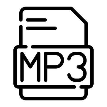 mp3 line icon