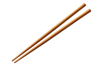 Realistic wooden chopsticks on transparent background for asian food concepts