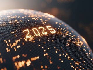 2025 global digital network: futuristic glowing data visualization and connectivity concept