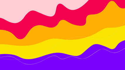 a colorful wave pattern with a pink background