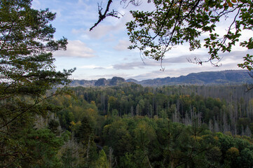 Idyllic view of Saxon Switzerland, national park in Germany