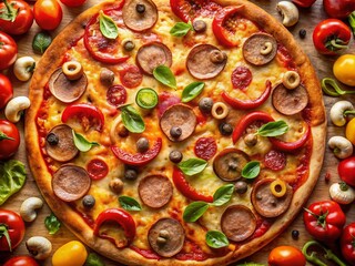 Classic pizza imagery with a vintage twist.