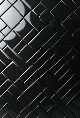 modern black shiny tiles background with free space