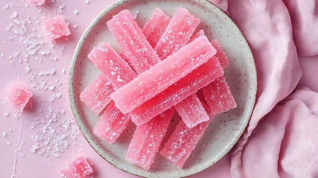 Polish Rabarbar w Cukrze Candied Rhubarb Sticks (Polish Cuisine)