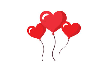 Valentine's Day Heart Balloons Vector: Cute and Festive Illustrations for Romantic Celebrations and Joyful Decor