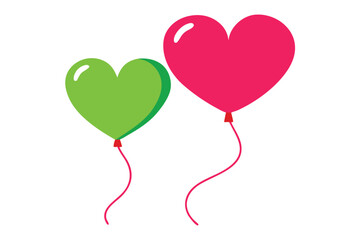 Valentine's Day Heart Balloons Vector: Cute and Festive Illustrations for Romantic Celebrations and Joyful Decor