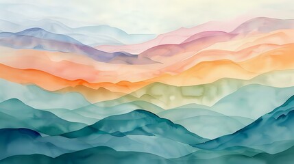 A flowing watercolor texture that blends soft hues and fluid shapes, creating a serene and tranquil atmosphere perfect for artistic backgrounds and designs.