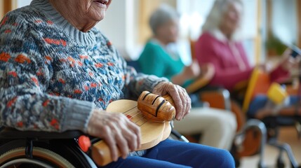 Elderly Person Engaging in Activity in Wheelchair