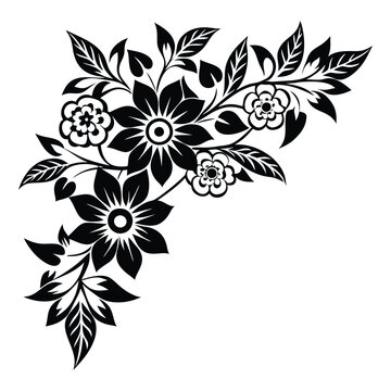 vector flower design corner shape the floral simple