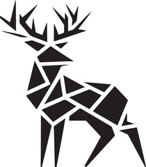 Geometric deer animal logo silhouette vector art illustration