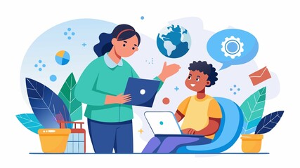 Obraz premium Educational Therapists tailor their approach to meet each student's unique needs, helping them overcome learning obstacles and achieve their full potential.