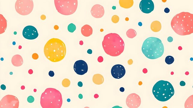 Vibrant Polka Dot Pattern with Playful Pastel Background for Versatile Design Needs