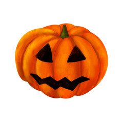 Halloween jack-o'-lanterns pumpkin, Festive autumn mood for decoration, printing on postcards, stickers, invitations, textiles and paper