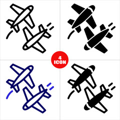 Flights Icon with 4 Style
