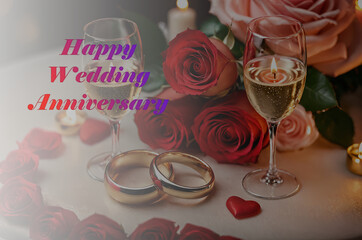 Happy wedding anniversary and celebration.
