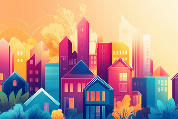 Fototapeta premium Housing market featuring residential properties, real estate investment growth