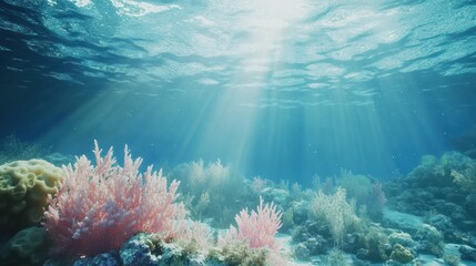 Underwater Coral Reef with Sunlight Effects