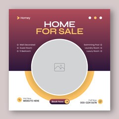 Real Estate Social Media Post Banner Design Template