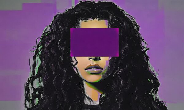 Woman with glitch dynamic effects