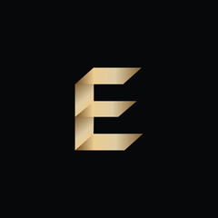 Gold Letter E Logo