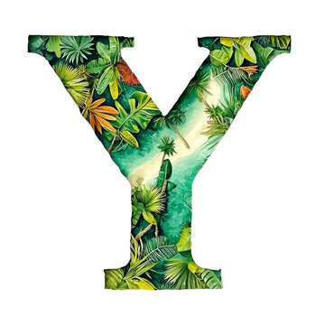 recommend clip art: Tropical Letter Y - Summer Alphabet