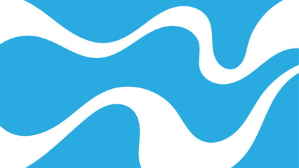 Flat vector background featuring wavy, flowing shapes in shades of blue and white