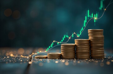 background on finance coins, money, growth, deposit, investment, family budget, savings, currency, bank, cryptocurrency, charts, analytics, exchange