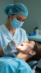 patient a person in a dental office, dental examination, healthy teeth, disease prevention, regular examinations, caries, receiving treatment