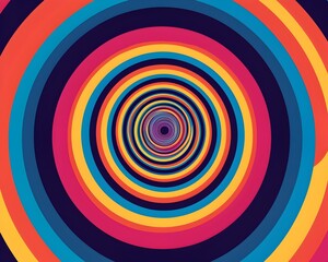 Captivating Concentric Circles in Vibrant Colors   Dynamic Abstract Ripple Effect Pattern