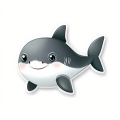 Cute 3D Cartoon Shark Illustration for Kids