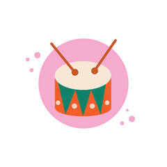 Colorful bongos on isolated white background. Musical instrument. Bongos icon. Vector illustration cartoon flat style.