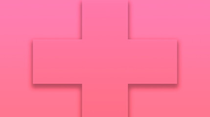 Obraz premium pink medical plus sign on pink background