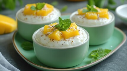 Creamy Mango Dessert in Elegant Bowls