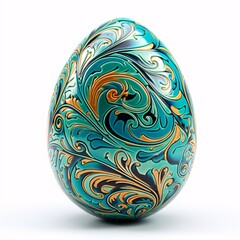 Fototapeta premium Cool Easter Egg Isolated on White Background