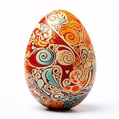 Fototapeta premium Cool Easter Egg Isolated on White Background