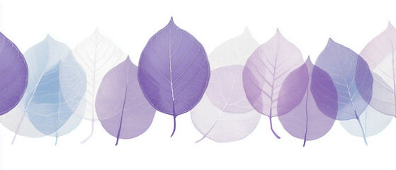 Obraz premium Purple and Blue Skeleton Leaves Pattern.