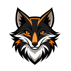 Black and Orange Fox Head.